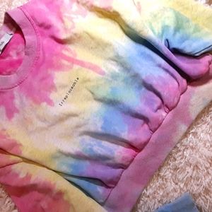 cropped tie die adika sweatshirt
